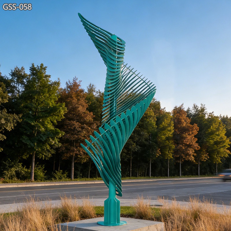 Large outdoor colorful abstract sculpture