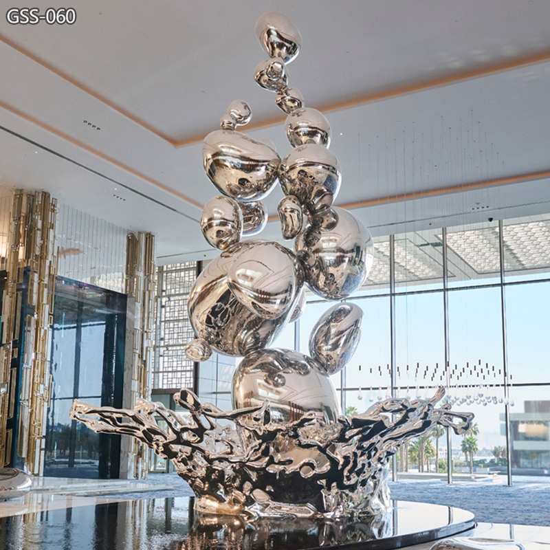 Large-Scale Water Drop and Wave Sculpture for Hotel