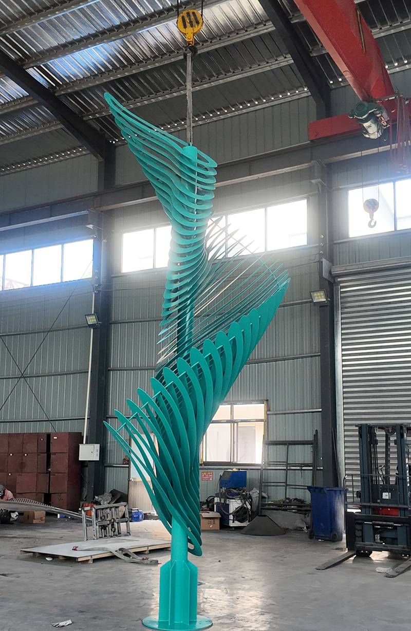 Large outdoor colorful abstract sculpture