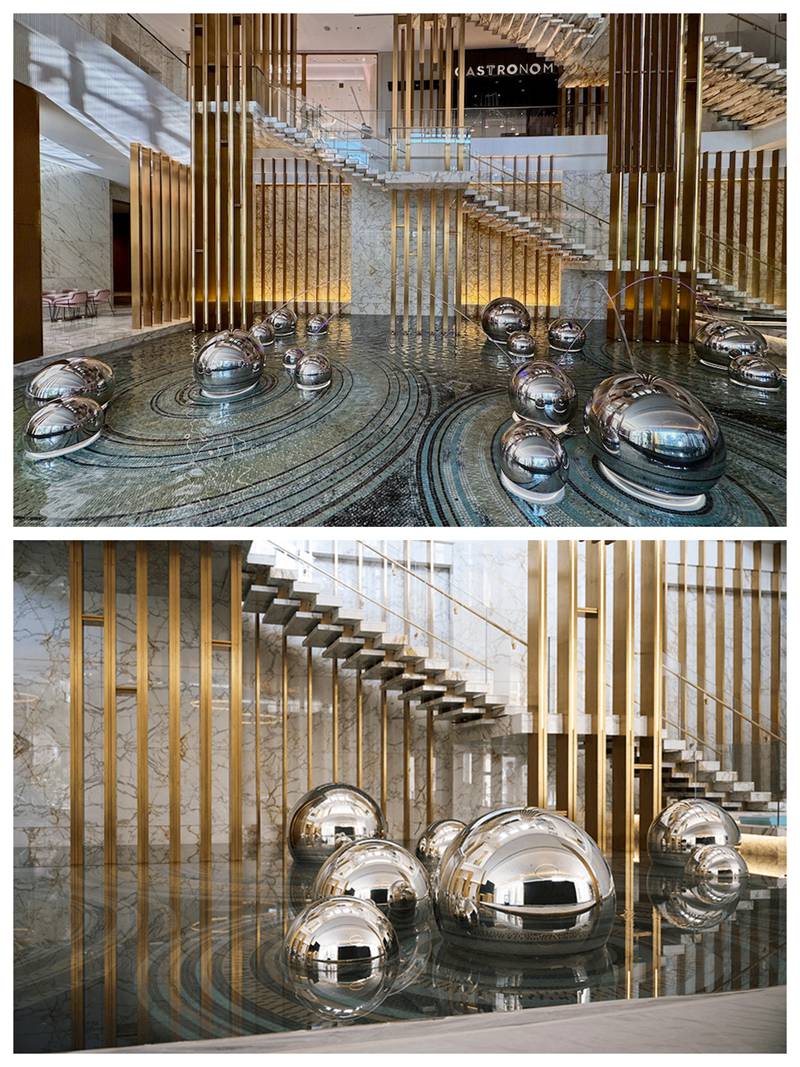 stainless steel ball sculpture