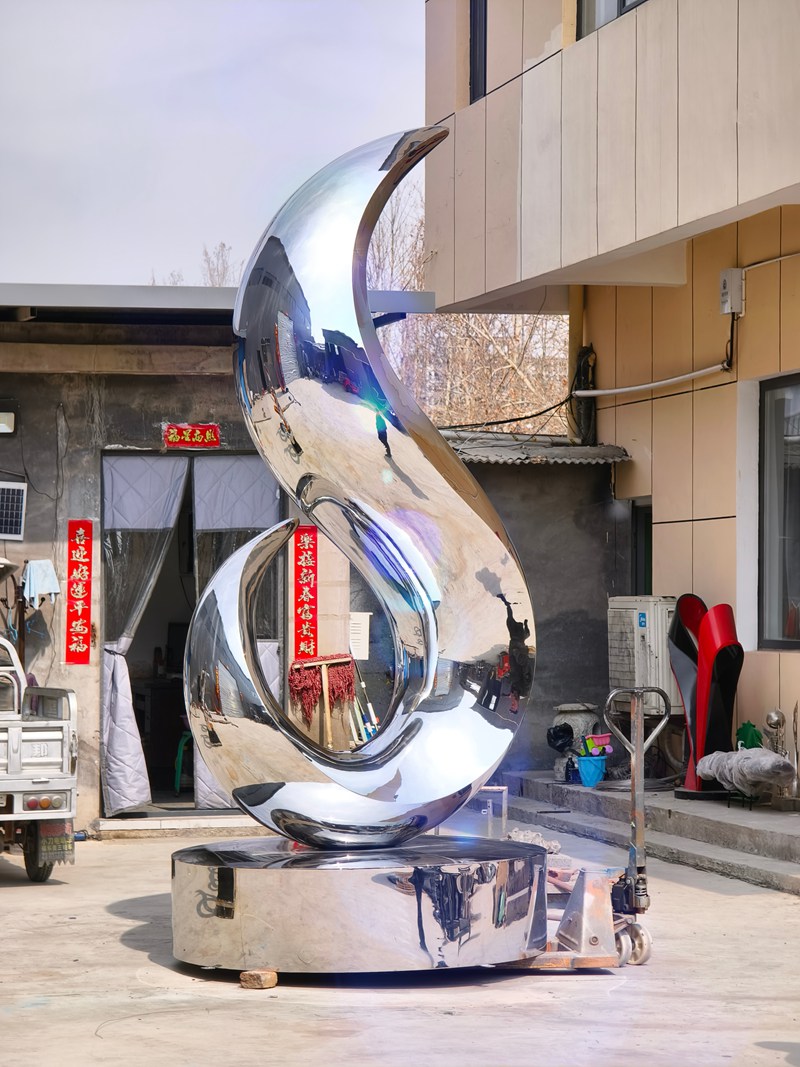 Modern Curve Abstract Sculpture SSA-079 - Metal Abstract Sculpture - 2 Curve Abstract Sculpture