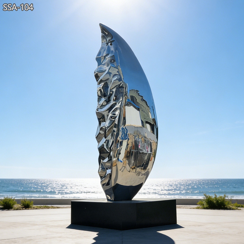 Polished Metal Coastal Tidal Cascade Art Sculpture Polished Metal Coastal Tidal Cascade Art Sculpture