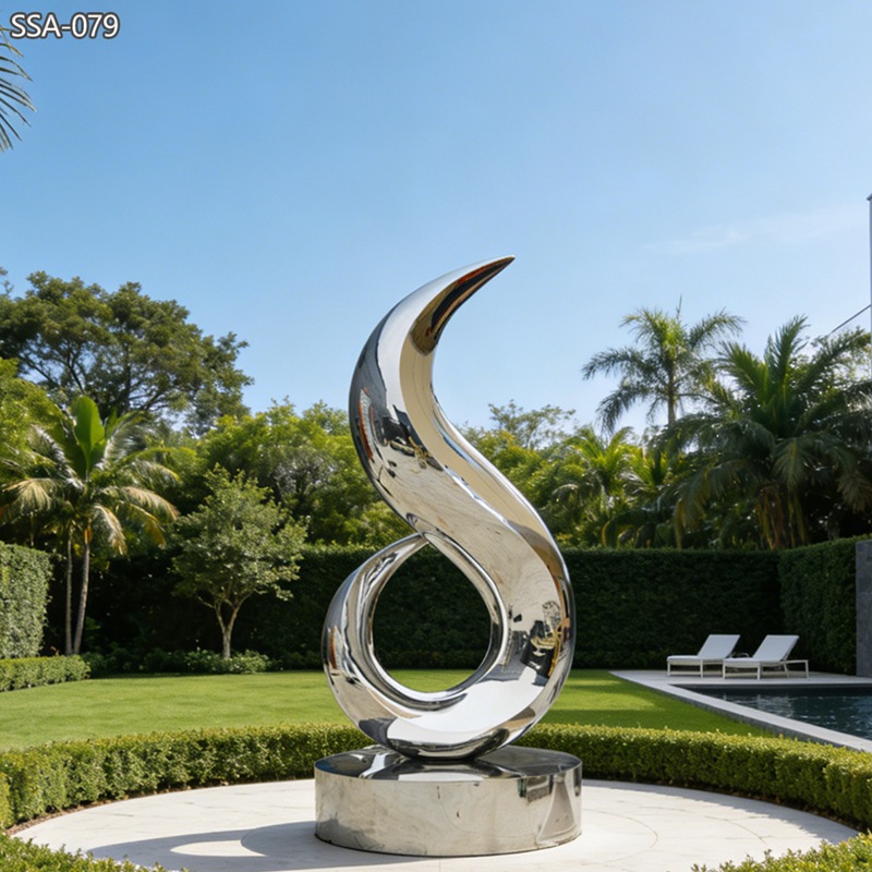 Modern Curve Abstract Sculpture SSA-079 - Metal Abstract Sculpture - 1 Curve Abstract Sculpture