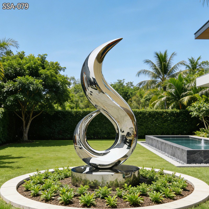 Modern Curve Abstract Sculpture SSA-079 - Metal Abstract Sculpture - 4 Curve Abstract Sculpture
