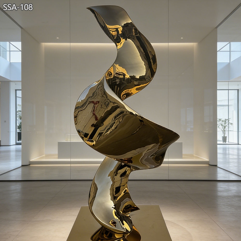 Luxury Gold Stainless Steel Abstract Sculpture