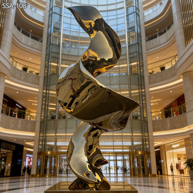 Luxury Gold Stainless Steel Abstract Sculpture Luxury Gold Stainless Steel Abstract Sculpture