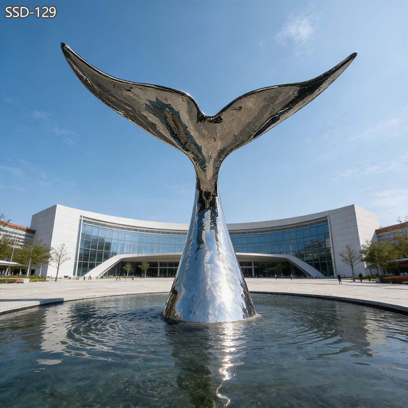 water feature Stainless Steel Whale Tail Sculpture