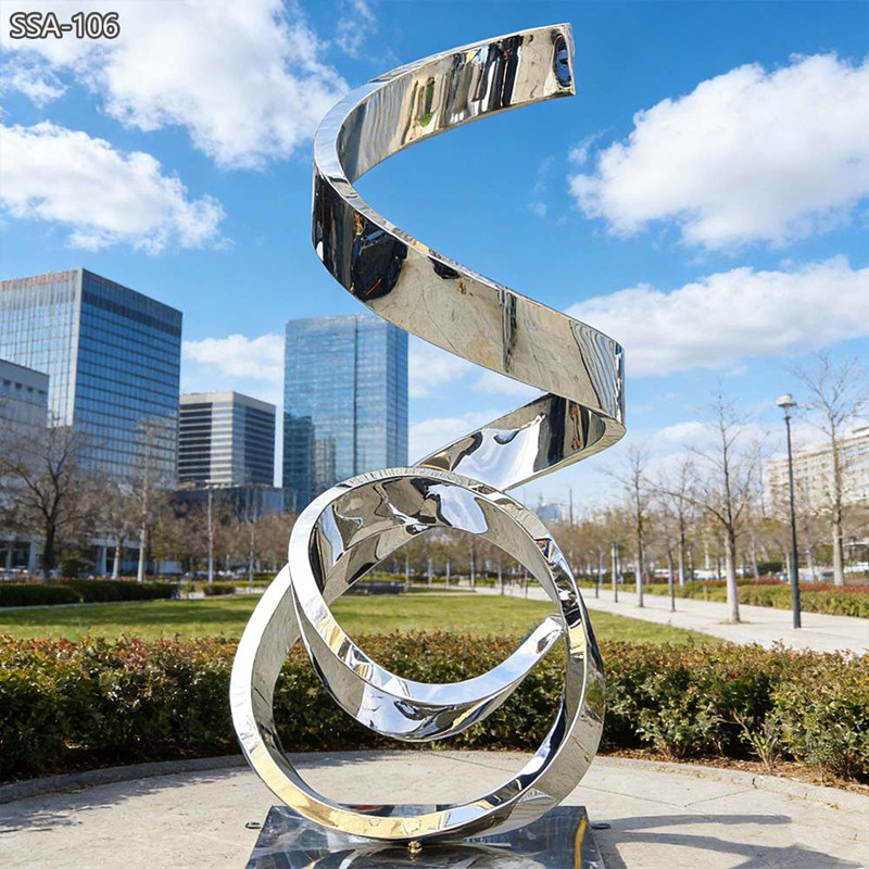 Mirror Polished Ribbon Sculpture