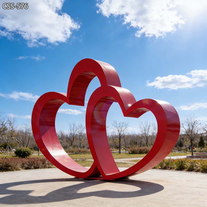 Red Stainless Steel Heart Sculpture CSS-576