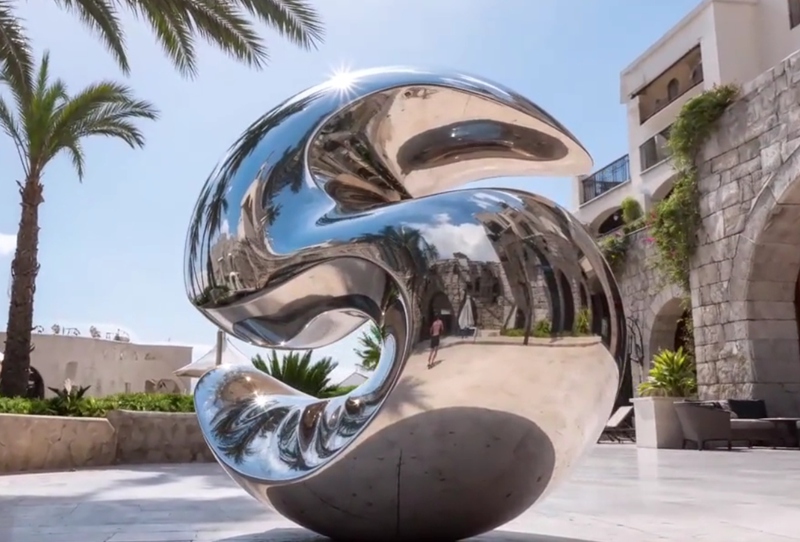 Hand Forged Abstract Sphere Sculpture