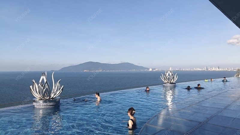 hotel sculpture - modern stainless steel lotus sculpture