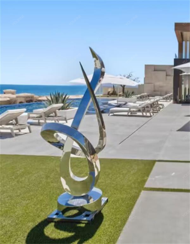 hotel sculpture - stainless steel modern abstract sculpture