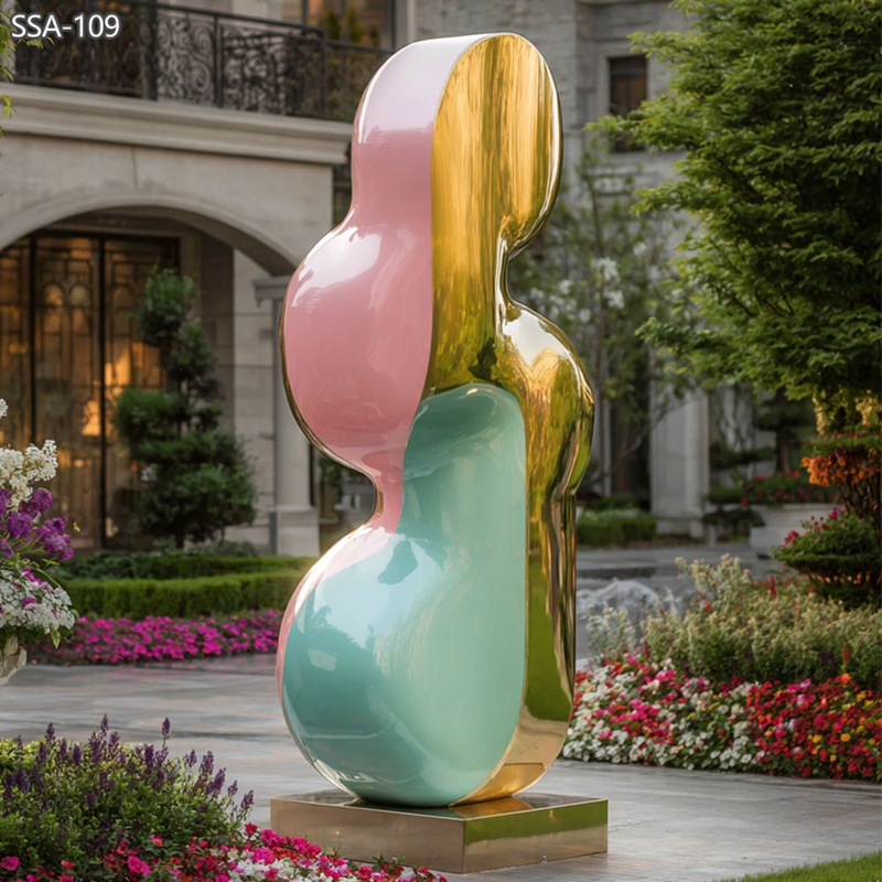 Colorful Abstract Metal Bean Sculpture SSA-109