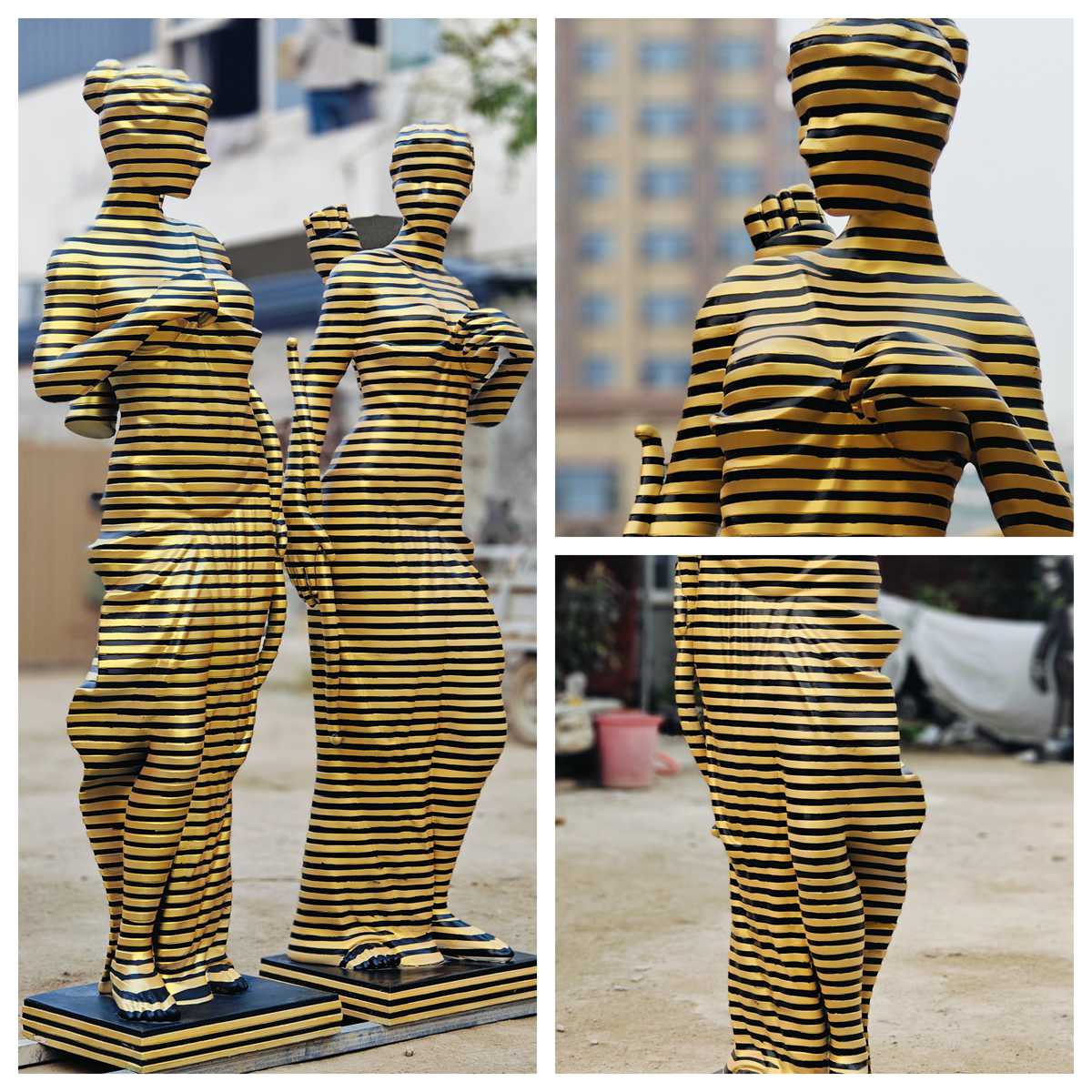 modern art Zebra-striped Hunting God Sculpture