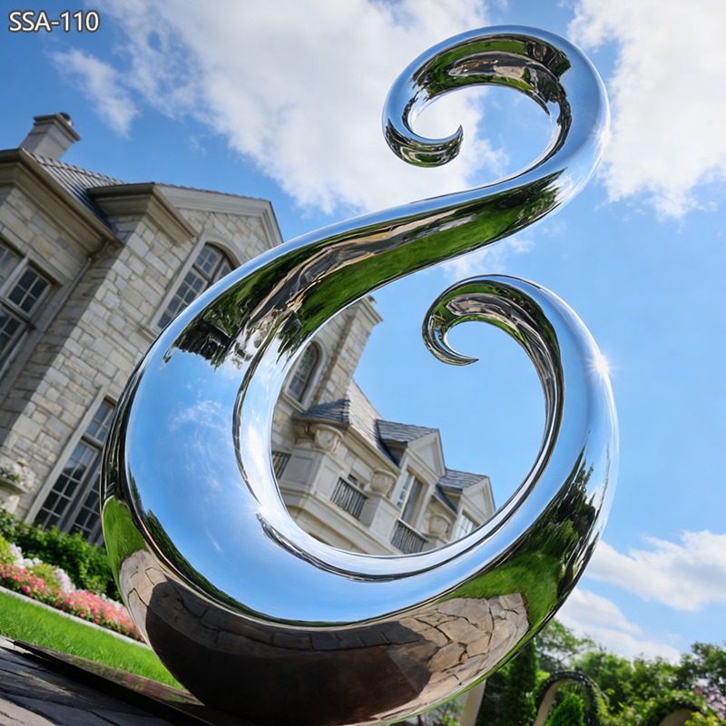 Abstract Stainless Steel Modern Swan Sculpture - Garden Metal Sculpture - 3 Abstract swan Stainless Steel Sculpture