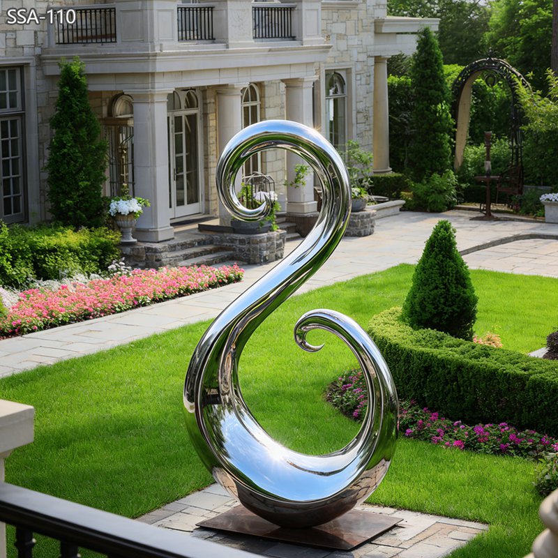 Abstract Stainless Steel Modern Swan Sculpture - Garden Metal Sculpture - 4 Abstract swan Stainless Steel Sculpture