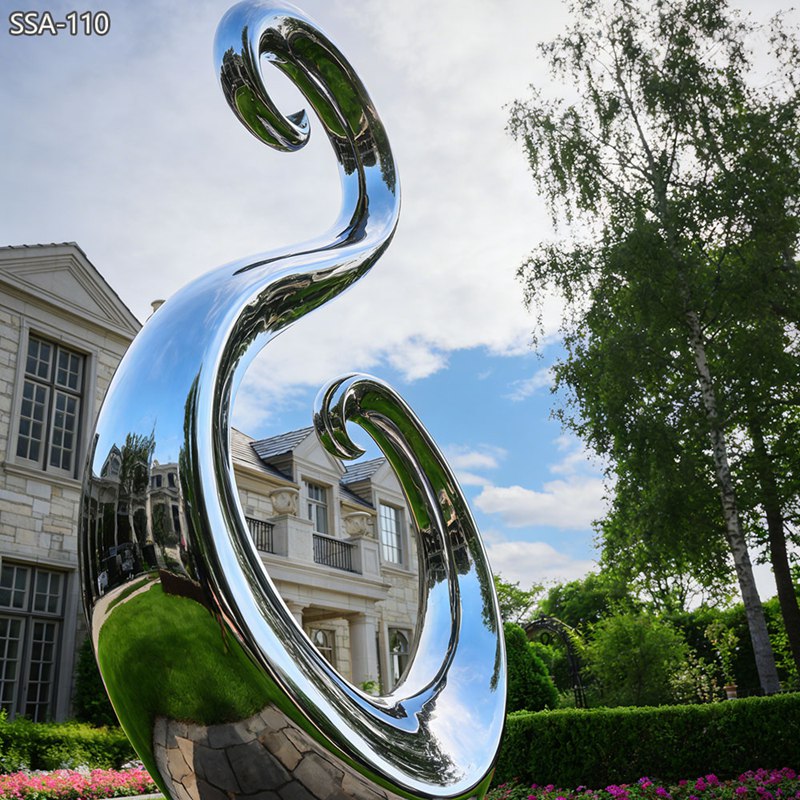 Abstract Stainless Steel Modern Swan Sculpture - Garden Metal Sculpture - 2 Abstract swan Stainless Steel Sculpture