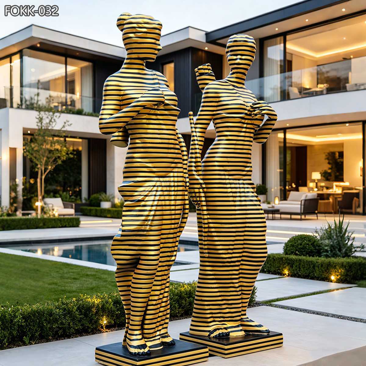 Zebra-striped Hunting God Sculpture