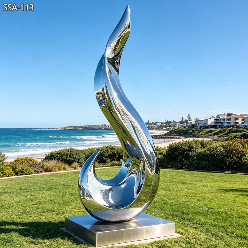 Modern Mirror Polished Flame Sculpture for Outdoor Modern Mirror Polished Flame Sculpture for Outdoor