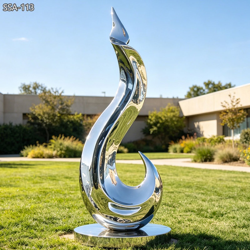 stainless steel mirror polished abstract sculpture