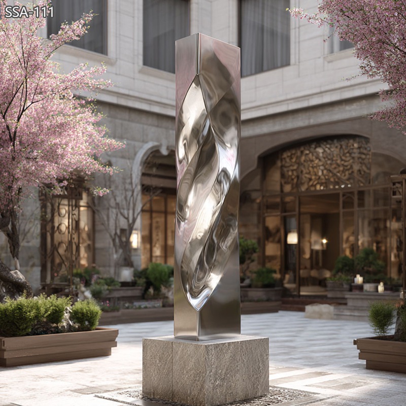 Modern Stainless Steel Geometric Abstract Sculpture