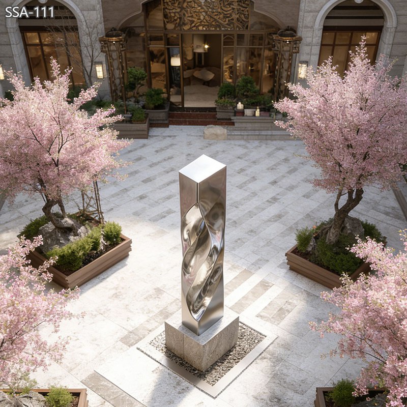 Modern Stainless Steel Geometric Abstract Sculpture - Garden Metal Sculpture - 3 Geometric Abstract Sculpture