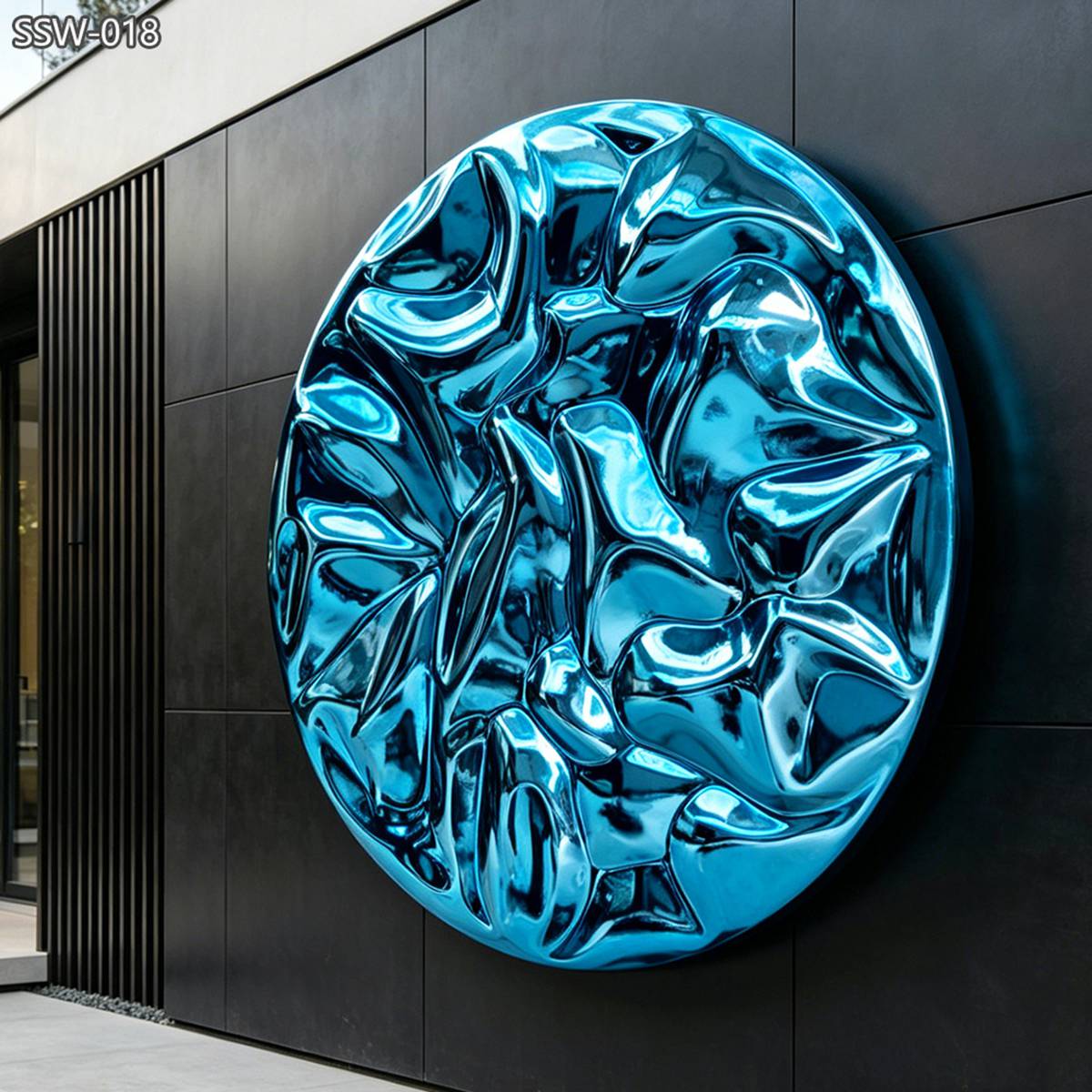 stainless steel Modern bule Wall Sculpture