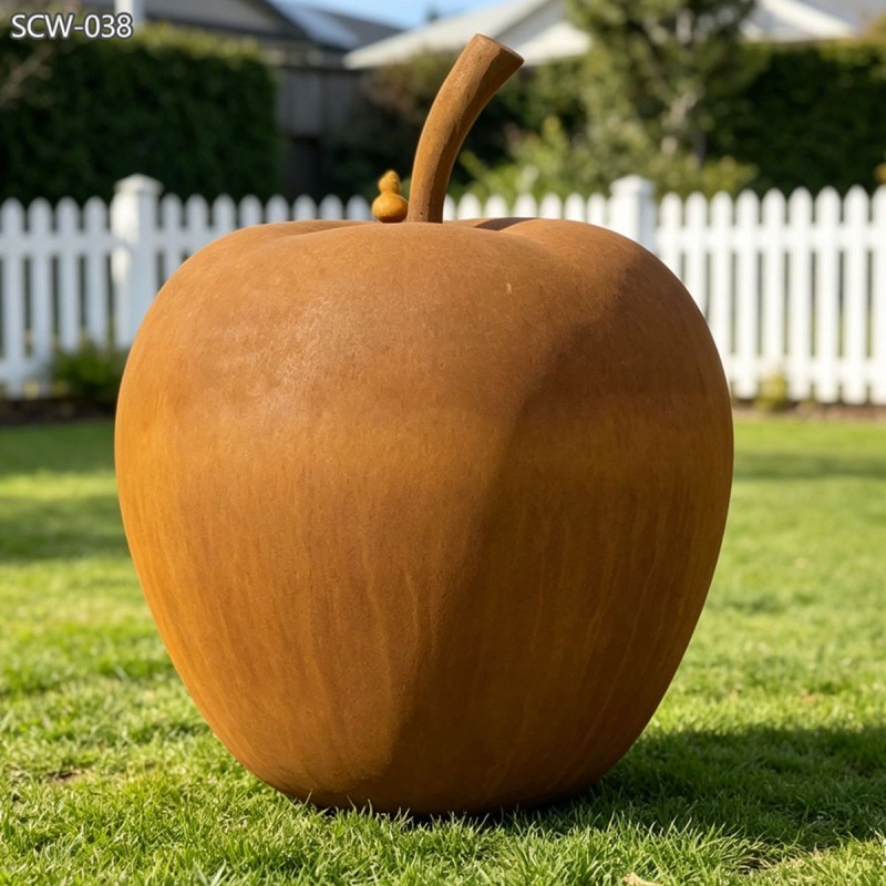 Corten Steel Apple Sculpture