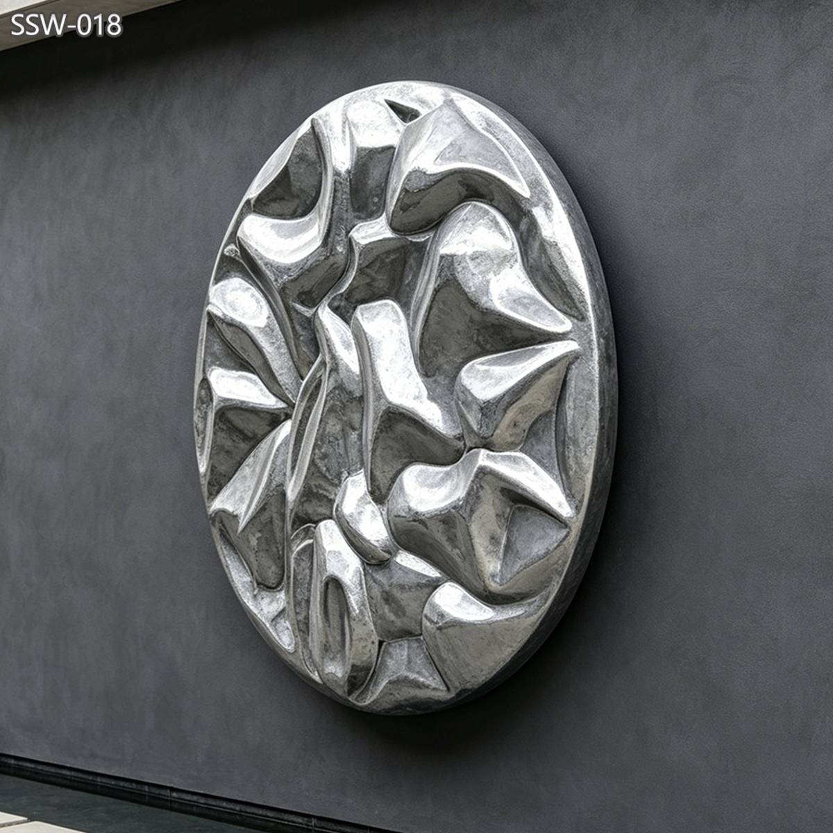 stainless steel modern art wall sculpture