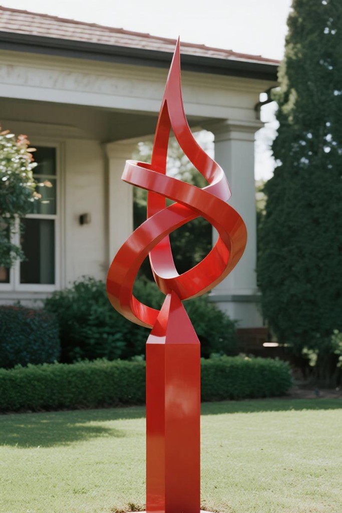 stainless steel red-abstract-sculpture