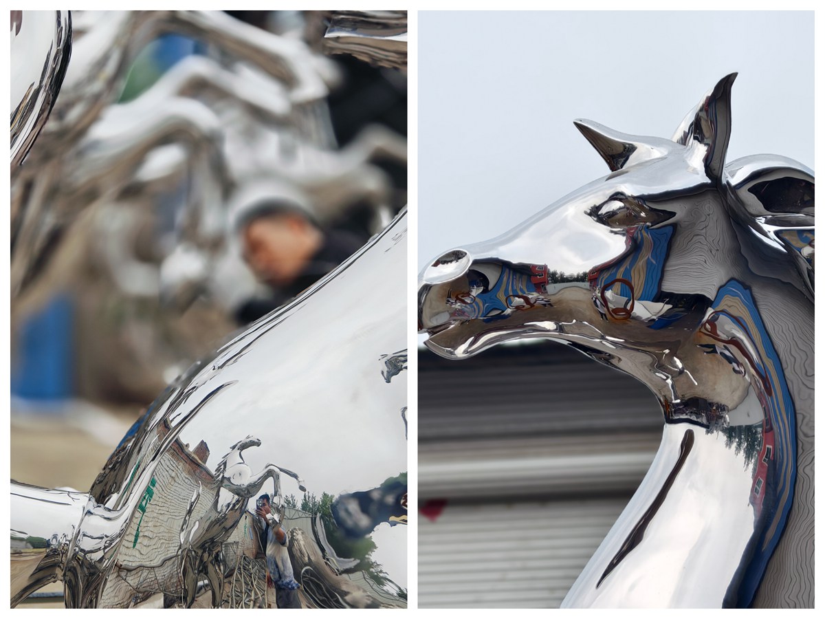 stainless steel Ferrari Horse Sculpture details