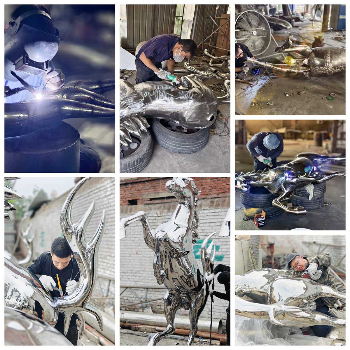 stainless steel Ferrari Horse Sculpture production process