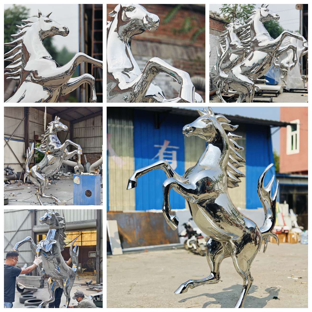 stainless steel Ferrari Horse Sculpture