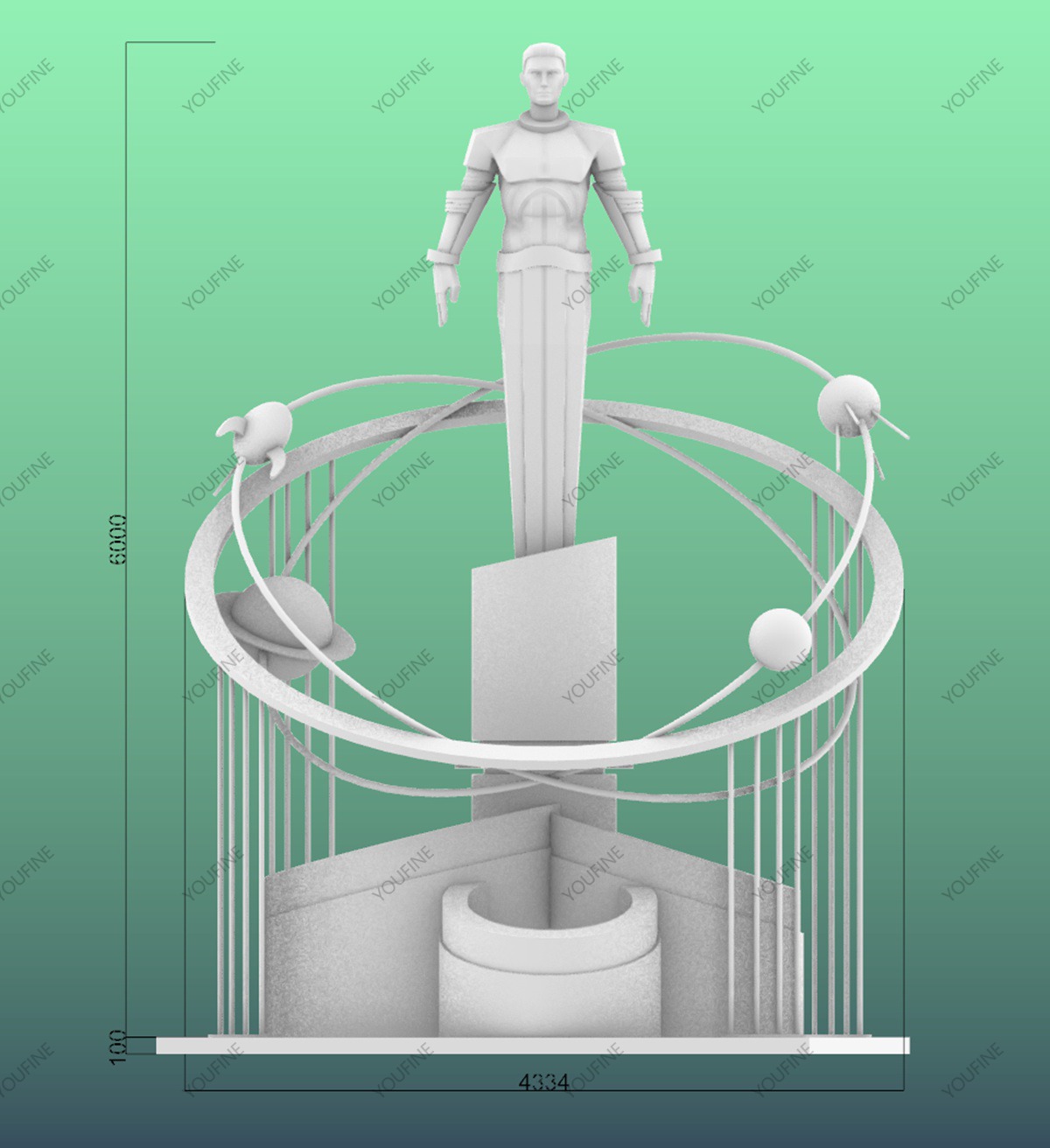 Moscow Public Park Sculpture Project - - 4 Scale review for site placement