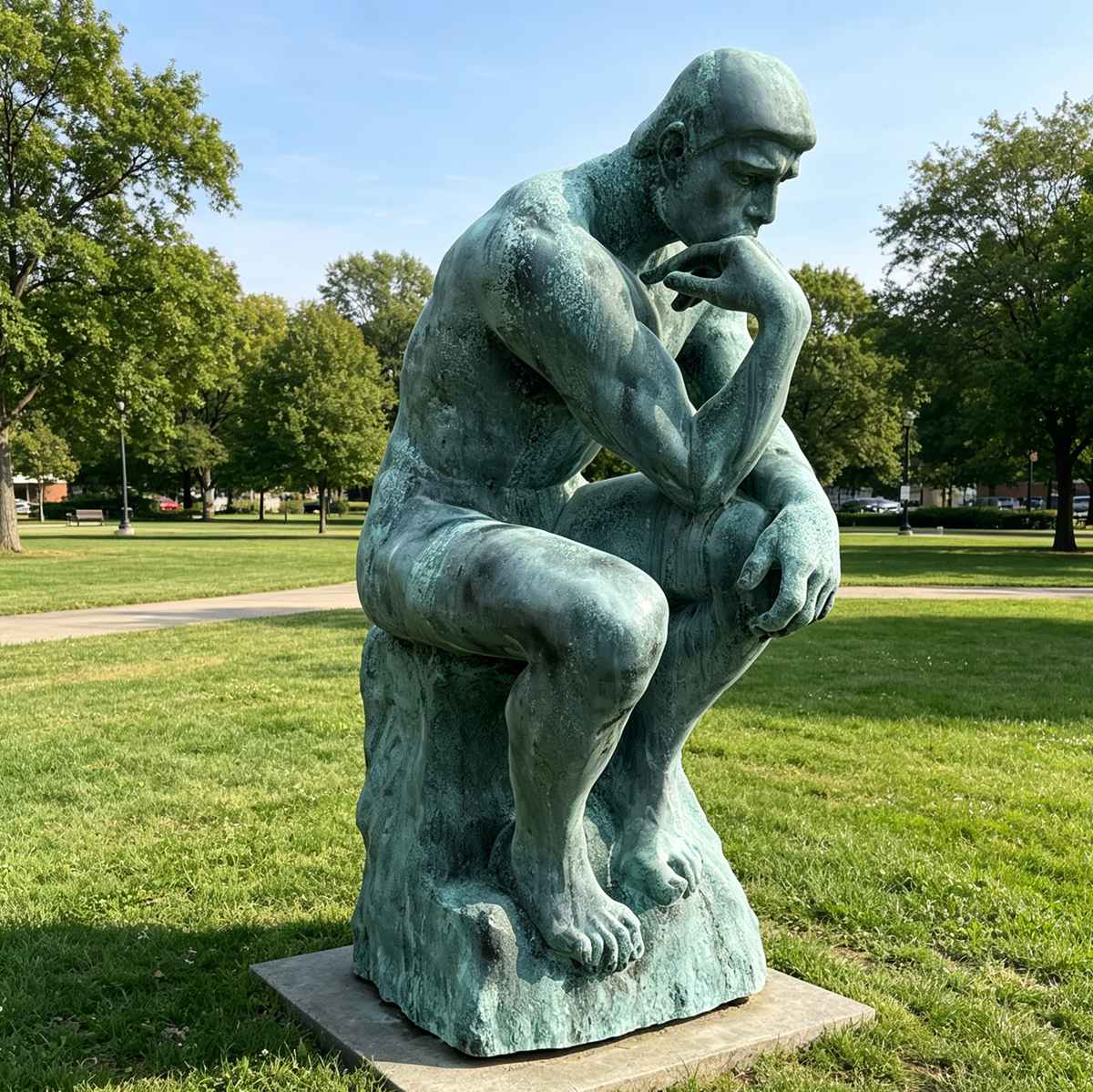 Metal Sculpture Materials Compared: Corten Steel vs Stainless Steel vs Bronze - News - 3 bronze the thinker statue