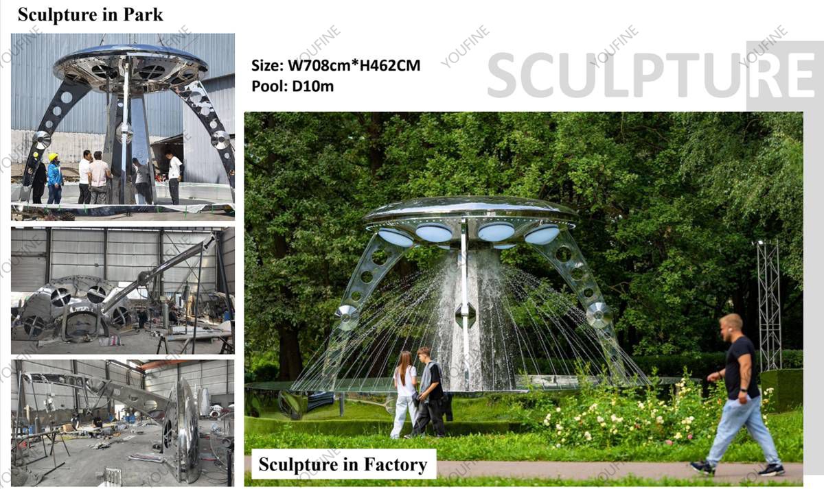 youfine produce the stainless steel ufo sculpture