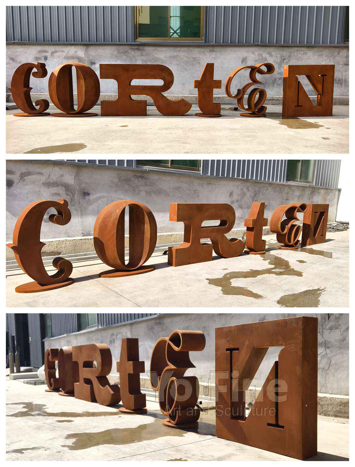Large Corten Steel Letter CORTEN Sign Sculpture - Corten Steel Sculpture - 1 corten letter sculpture