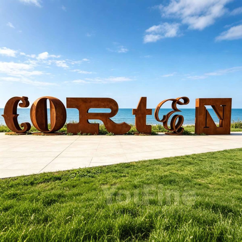 Large Corten Steel Letter CORTEN Sign Sculpture Large Corten Steel Letter CORTEN Sign Sculpture