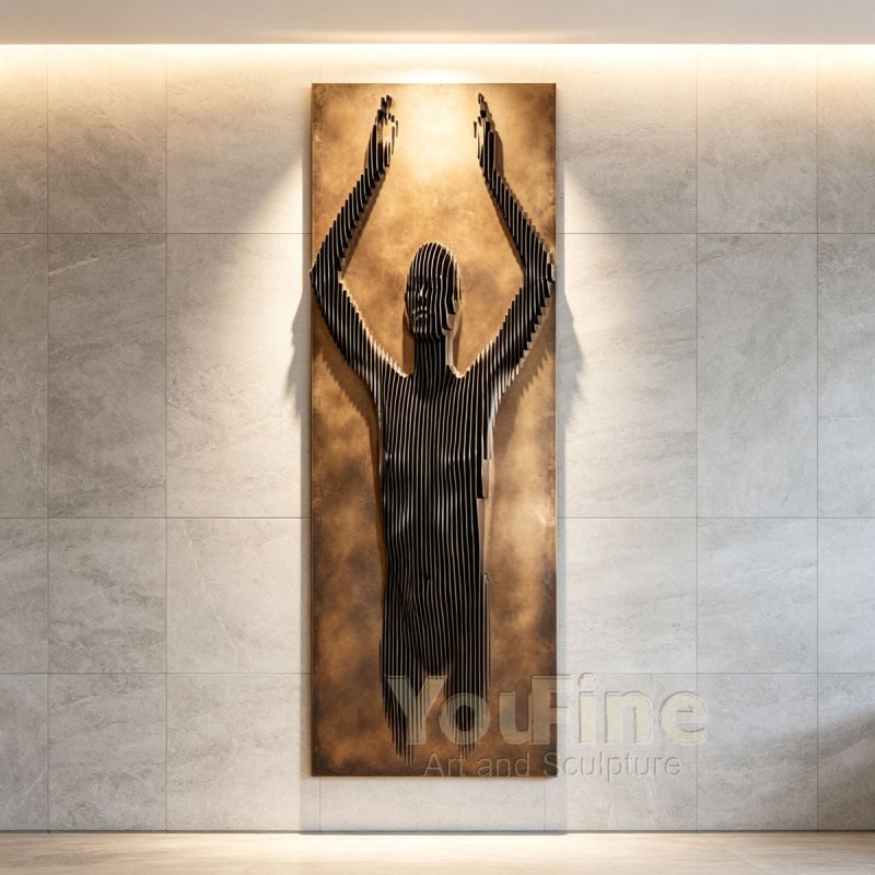 Sliced Metal Abstract Figure Sculpture for Wall Sliced Metal Abstract Figure Sculpture for Wall