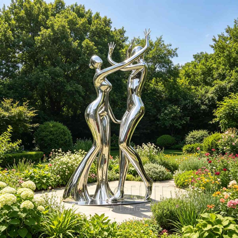 Stainless Steel Dancing Lover Sculpture for Public Park Stainless Steel Dancing Lover Sculpture for Public Park