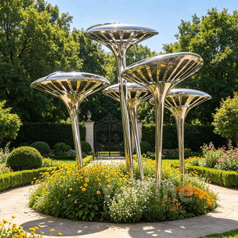 Stainless Steel Reishi Mushroom Sculpture Stainless Steel Reishi Mushroom Sculpture