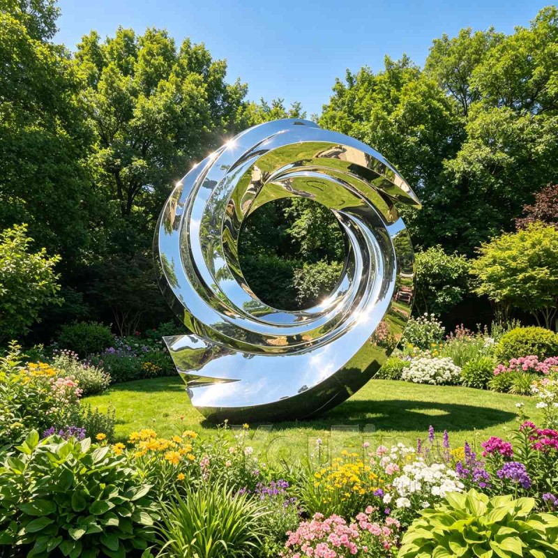 Stainless Steel Vortex Ring Sculpture for Resort Plaza Stainless Steel Vortex Ring Sculpture for Resort Plaza