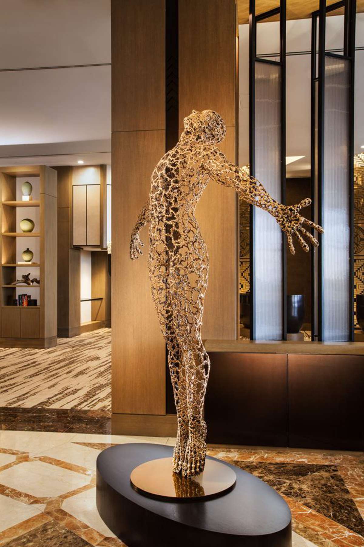stainless steel figure sculpture for hotel