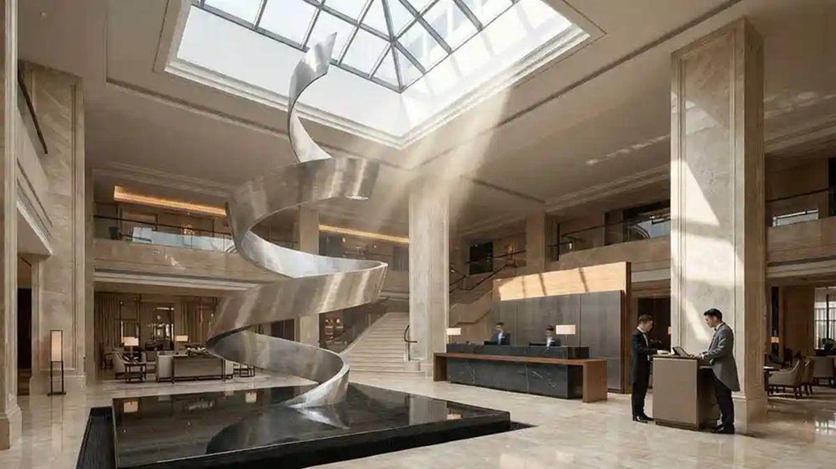 stainless steel sculpture for hotel 