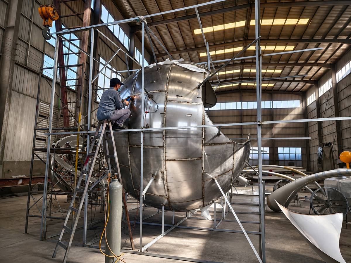 Stainless steel sculpture fabrication process